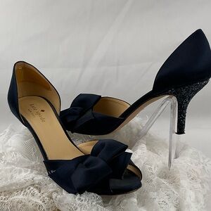 Kate Spade Navy Heels with Sparkling Glitter